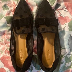 J.Crew velvet point flats